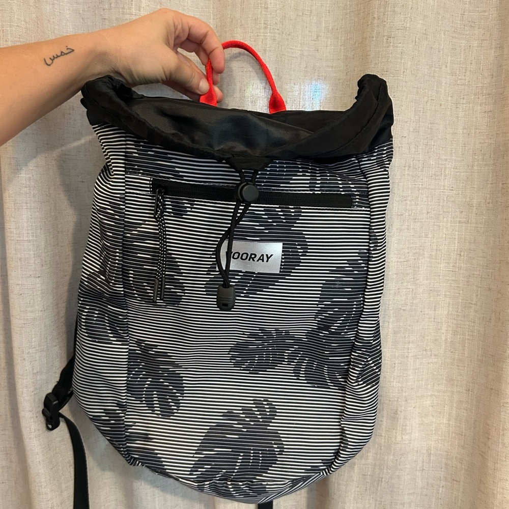 DooRay Black and White Striped Women's Backpack